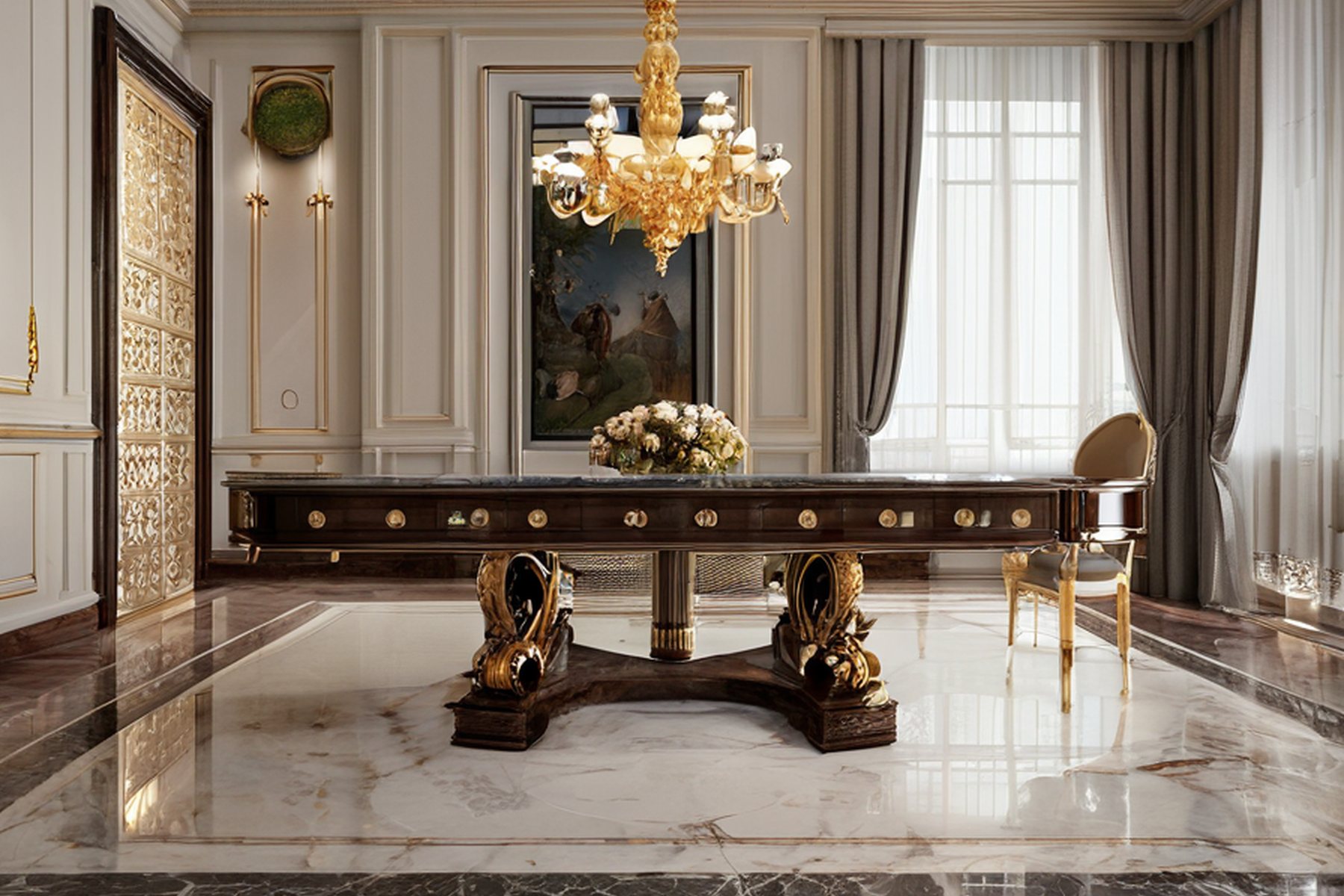 contact residential interior design studio milan meeting table by Modenese Gastone