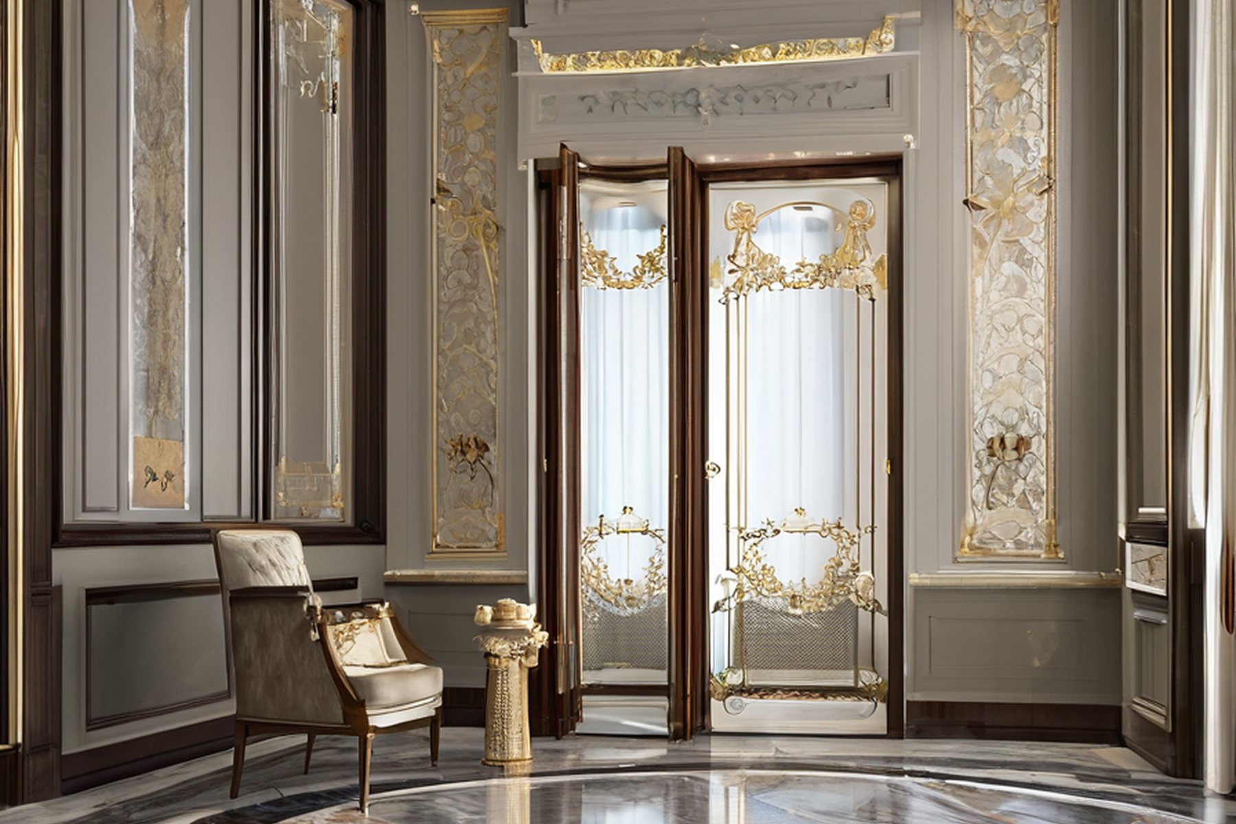 luxury interior design olive upholstery detail by Modenese Gastone