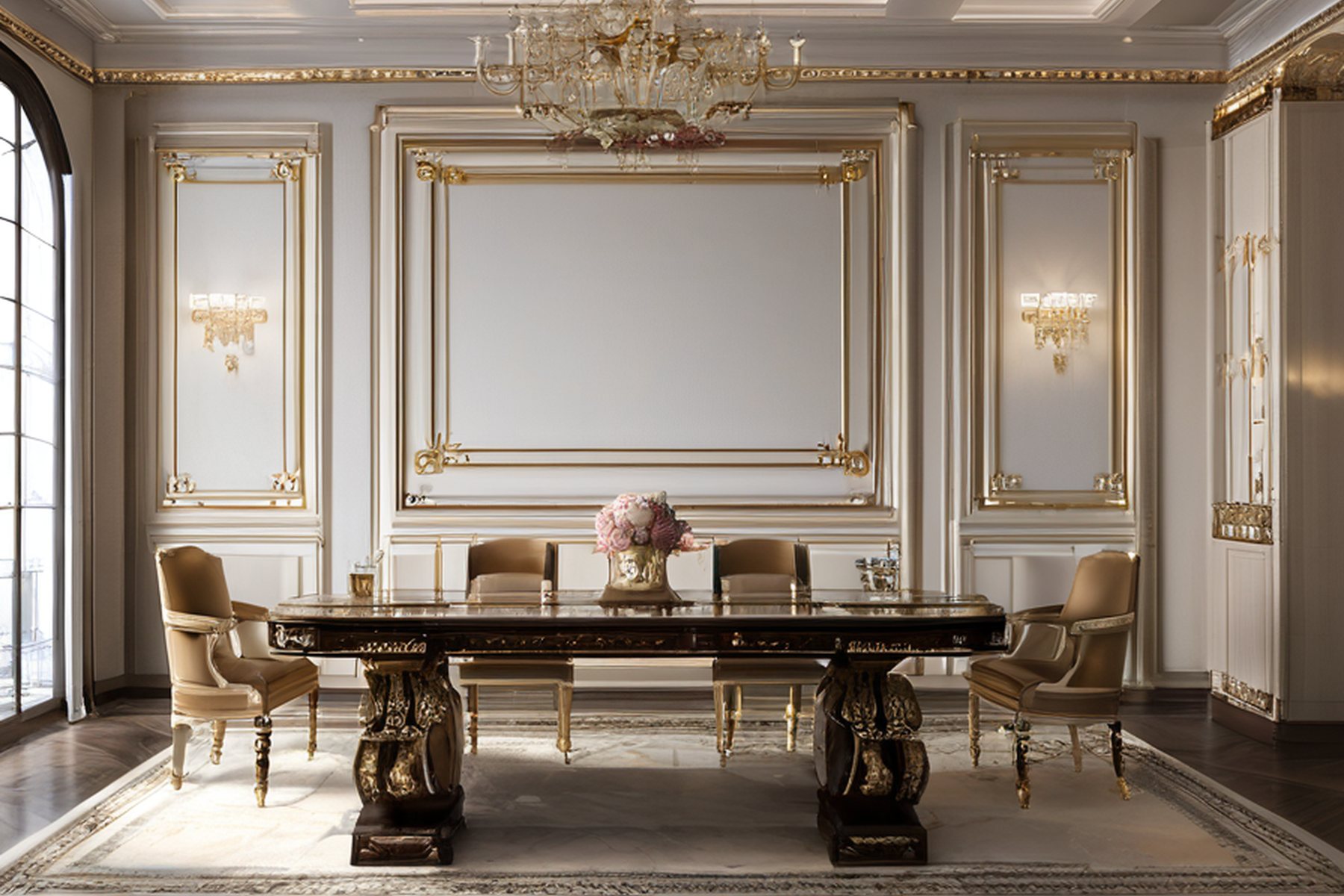 luxury private villa interior design villa dining axis by Modenese Gastone