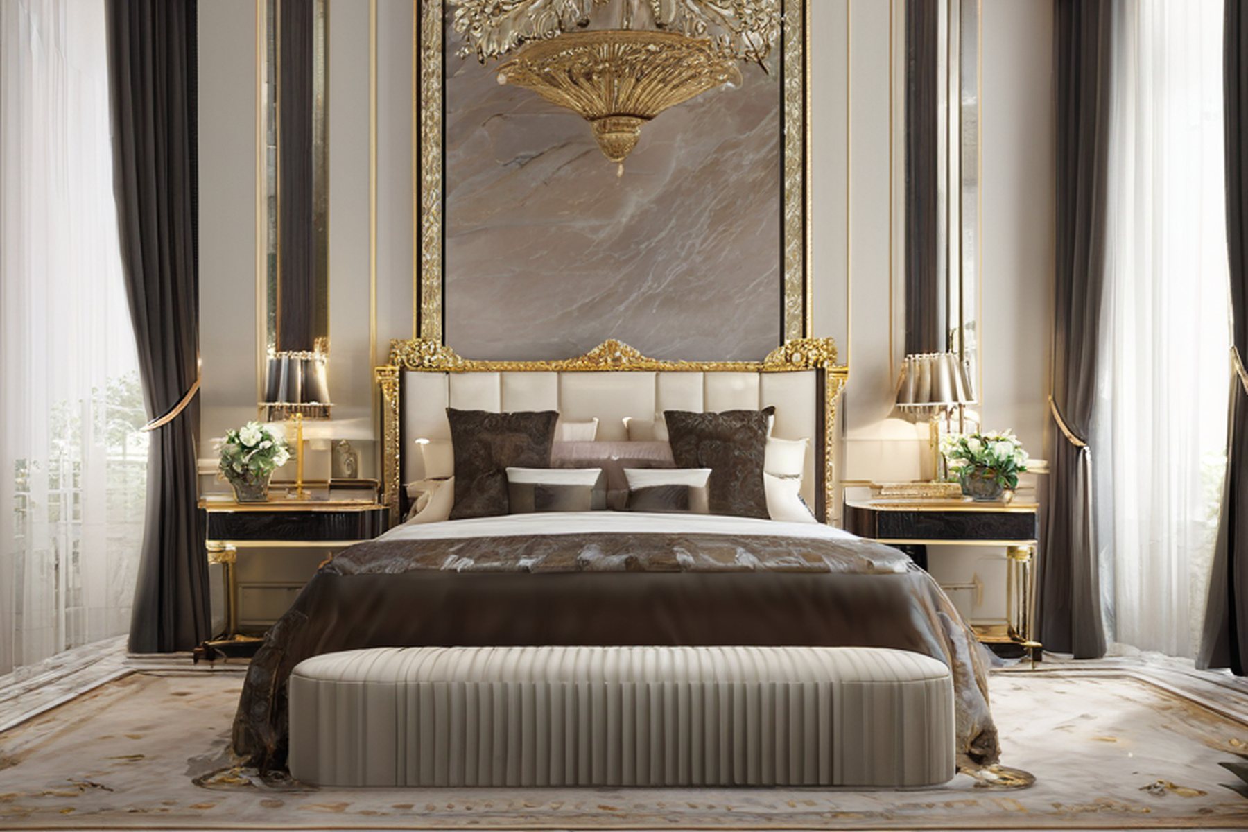 luxury residential interior design services full room layout by Modenese Gastone