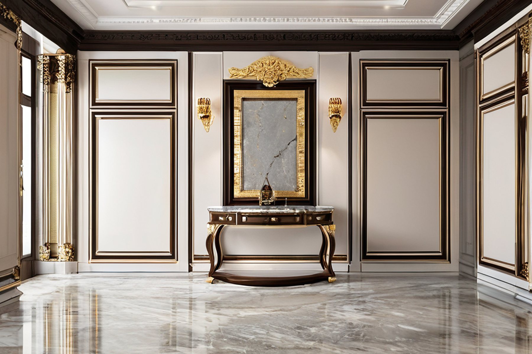residential interior design process carving bench by Modenese Gastone