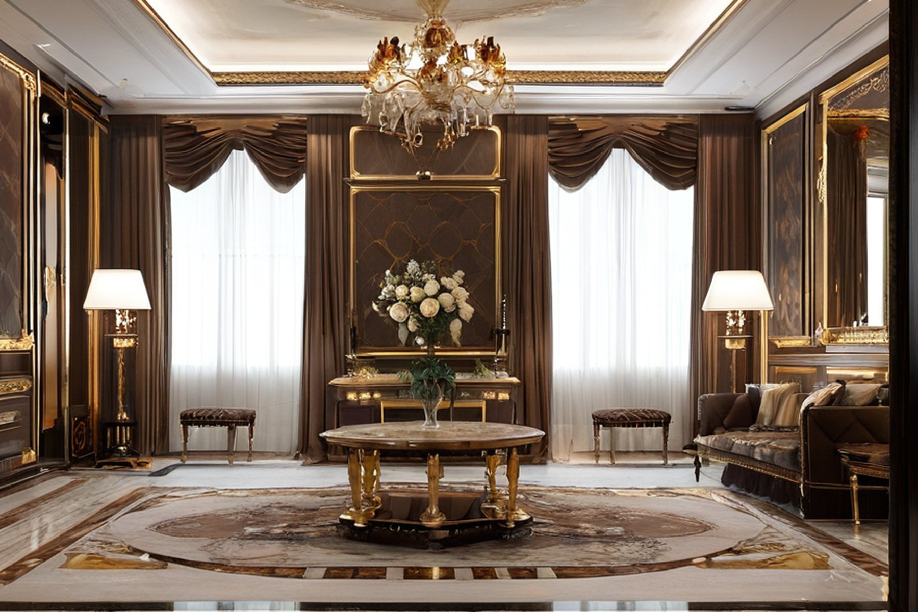 residential interior design process gilding stage by Modenese Gastone